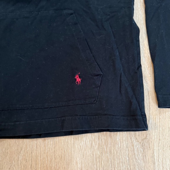 Polo Ralph Lauren Sleepwear Hoodie Mens Medium Black Pullover Long Sleeve Cotton - Picture 4 of 9